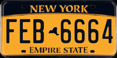 NY license plate FEB6664