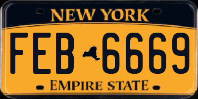 NY license plate FEB6669