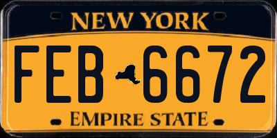 NY license plate FEB6672