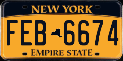 NY license plate FEB6674