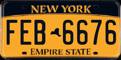 NY license plate FEB6676