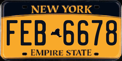 NY license plate FEB6678