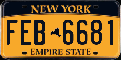 NY license plate FEB6681