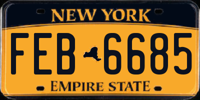 NY license plate FEB6685