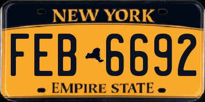 NY license plate FEB6692