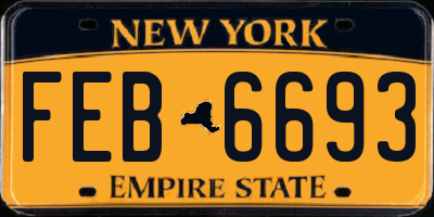 NY license plate FEB6693