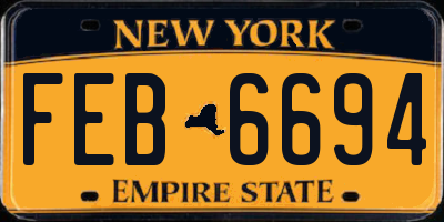 NY license plate FEB6694