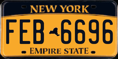 NY license plate FEB6696