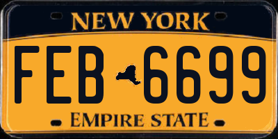 NY license plate FEB6699