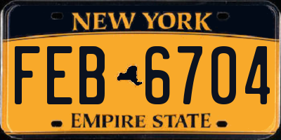 NY license plate FEB6704