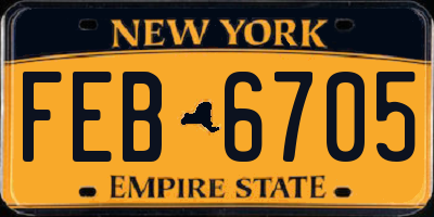 NY license plate FEB6705