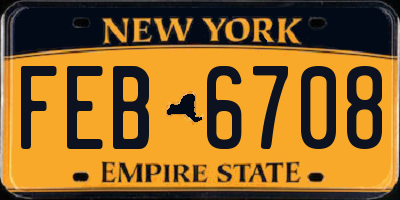NY license plate FEB6708