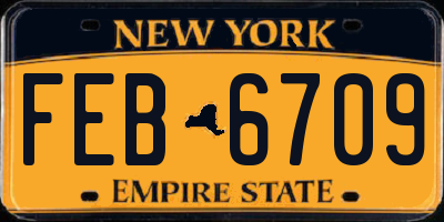 NY license plate FEB6709