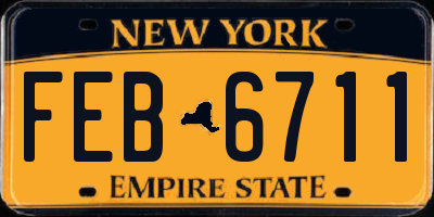 NY license plate FEB6711