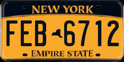 NY license plate FEB6712