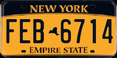 NY license plate FEB6714