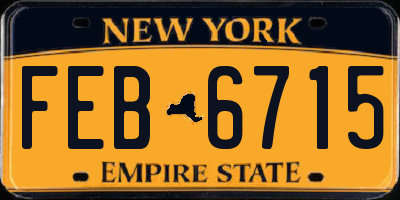 NY license plate FEB6715