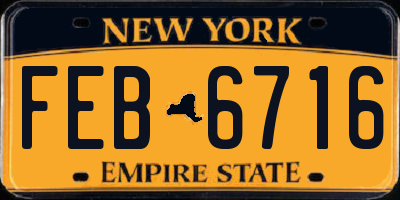 NY license plate FEB6716