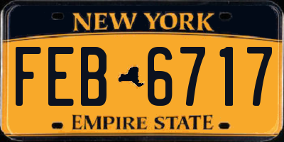 NY license plate FEB6717