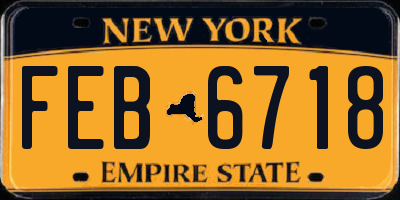 NY license plate FEB6718