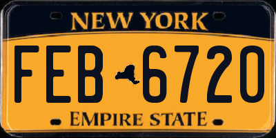 NY license plate FEB6720
