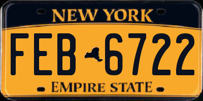 NY license plate FEB6722