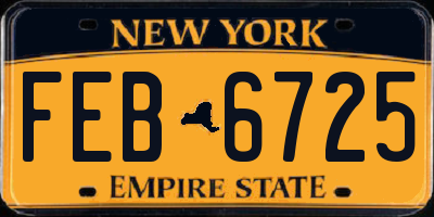 NY license plate FEB6725