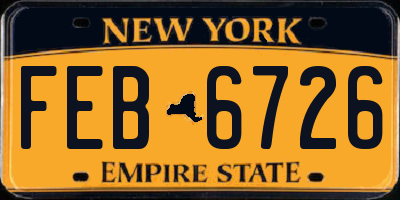 NY license plate FEB6726