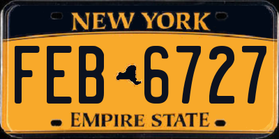 NY license plate FEB6727