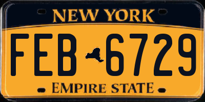 NY license plate FEB6729