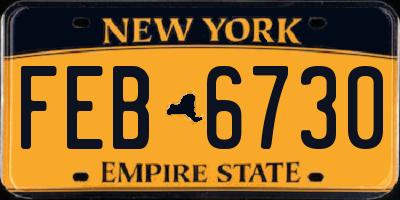 NY license plate FEB6730
