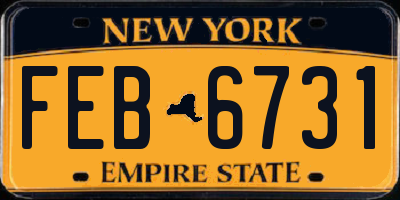 NY license plate FEB6731