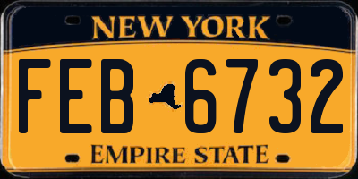 NY license plate FEB6732