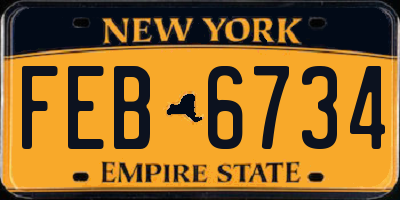 NY license plate FEB6734