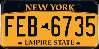 NY license plate FEB6735