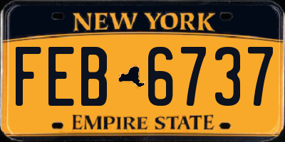 NY license plate FEB6737