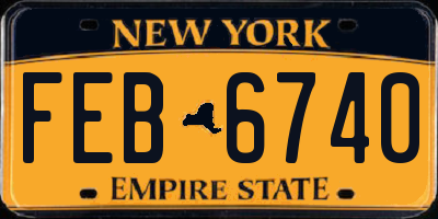 NY license plate FEB6740