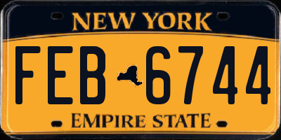 NY license plate FEB6744