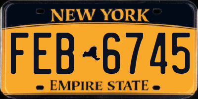 NY license plate FEB6745