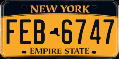 NY license plate FEB6747