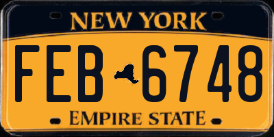 NY license plate FEB6748