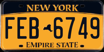 NY license plate FEB6749
