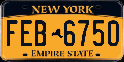 NY license plate FEB6750