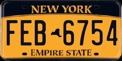 NY license plate FEB6754