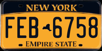 NY license plate FEB6758
