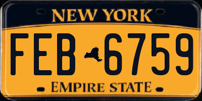 NY license plate FEB6759