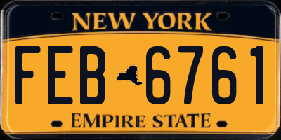NY license plate FEB6761