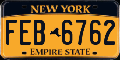 NY license plate FEB6762