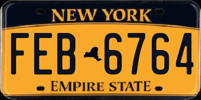NY license plate FEB6764