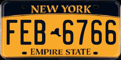 NY license plate FEB6766